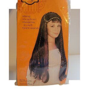 Fair Maiden Wig Rubbies Character Wig Black w Red/Purple NEW Halloween Box 3 & 4